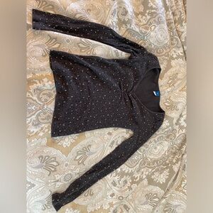 Old navy Black floral long sleeve shirt size xs